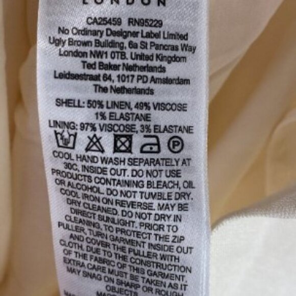 TED BAKER Britnie Puff Sleeve Dress Nude 8 (Ted 3) NWT - Picture 7 of 9